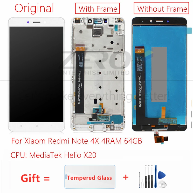 Оригинальный ЖК дисплей MediaTek для Xiaomi Redmi Note 4X рамка дигитайзер сенсорного экрана