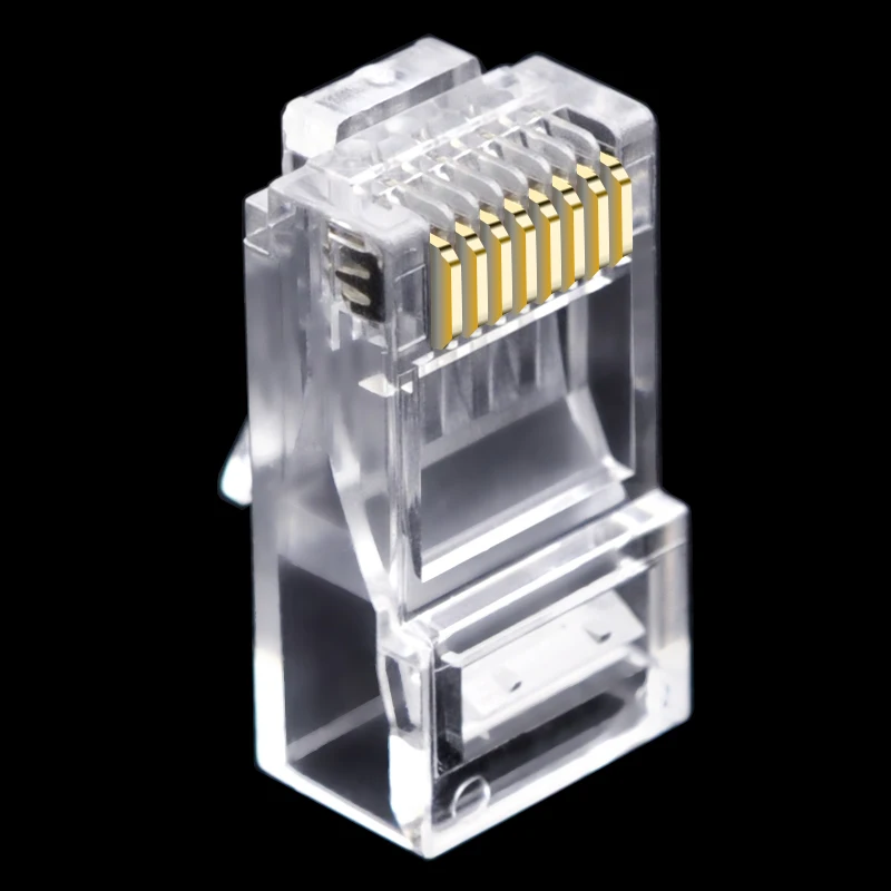 

Модульные штекерные разъемы CNCOB CAT6 CAT5E RJ45 UTP 50 МК Позолоченные 8P8C обжимные концы для кабеля Ethernet 100 шт.