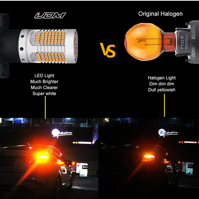 IJDM нет Hyper флэш Янтарный Желтый автомобиль PSY24W светодиодный Canbus Error Free PSX24W PS19W светодиодный лампы для автомобилей спереди указатели поворота 12V