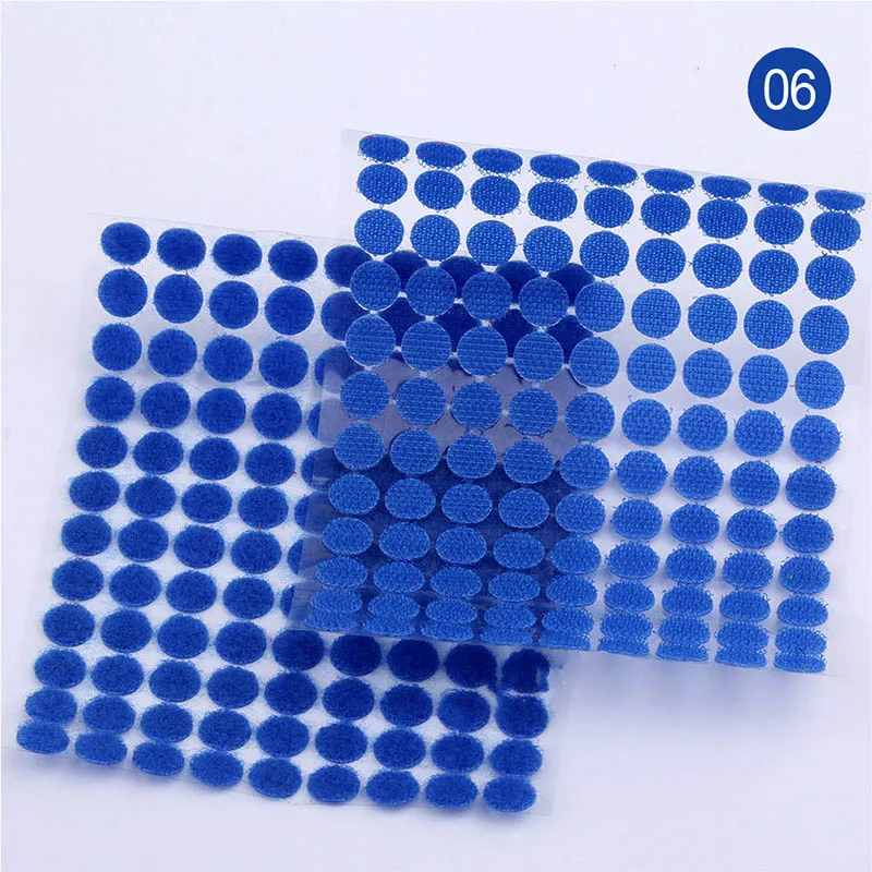 10mm 100pairs Blue 100 Пара клейкая самоклеящаяся крепежная лента крючки и петли волшебная лента наклейки в горошек нейлоновая белая черная круглая липучка - Цвет: 10mm 100pairs Blue