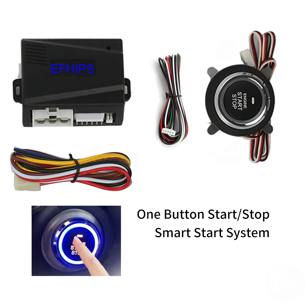 EFHIPS start stop 12V Auto car keyless entry start system one  engine push button vehicle alarm PKE remote start dropshiping