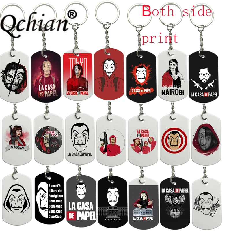 

New Arrival Key Rings Spain TV series la casa de papel money heist key chain keychain key accessories Key Keyring Porte Clef