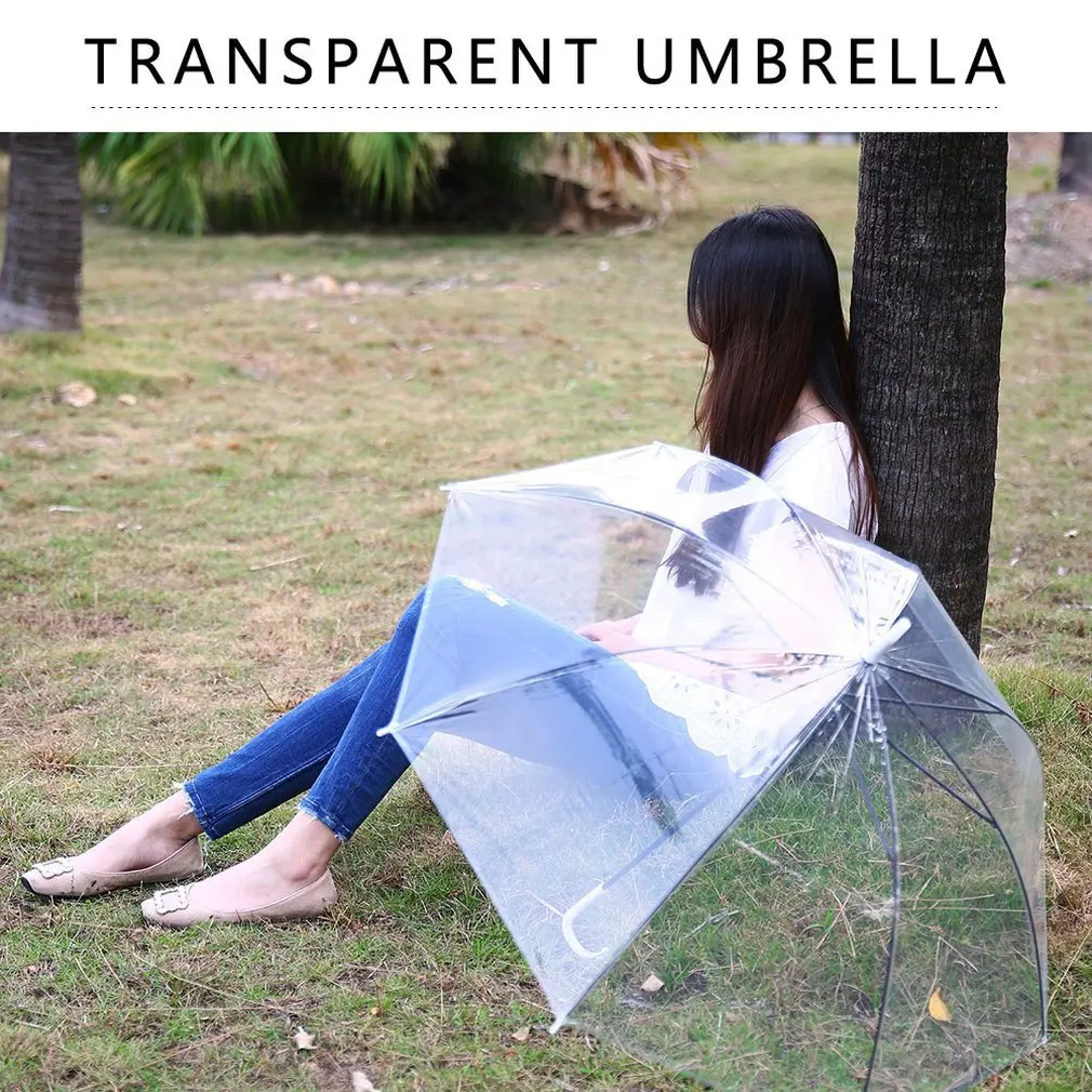 Luggage & Bags Umbrellas Windproof Fashion Transparent Clear Automatic Umbrella Parasol for