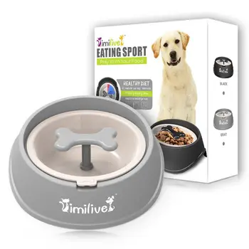

Pet feeding bowl bone rotation anti choking pet slow food bowl anti obesity for health