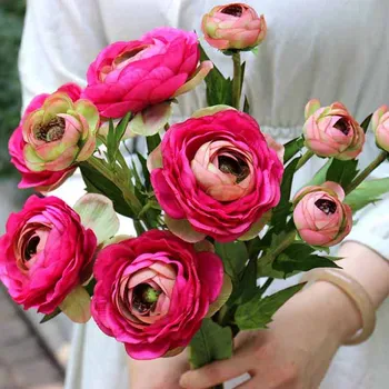 

12pcs Artificial Flowers 2 Heads Silk Camellia Fake Flower For Wedding Party Bridal Hand Bouquet Home Garden Vase Decoration
