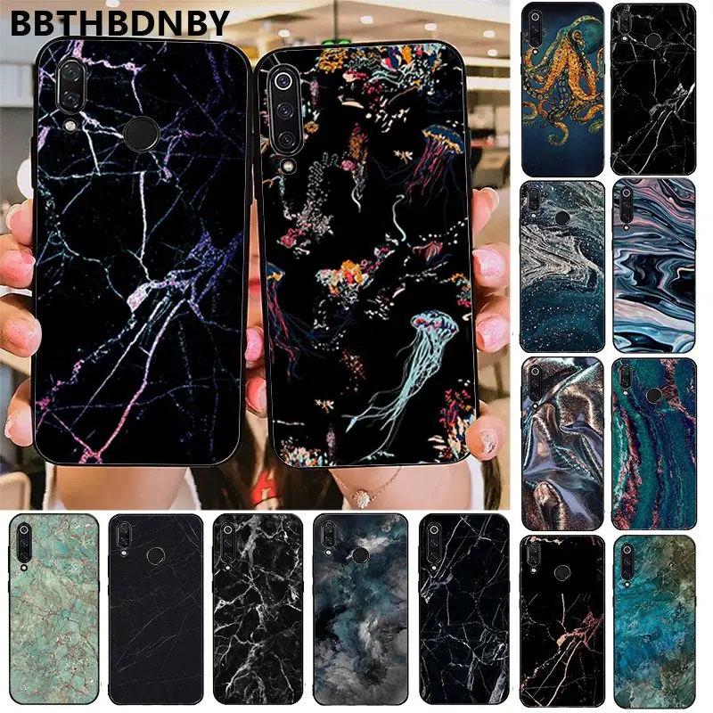 Чехол для телефона marble Smart Cover черный мягкий чехол Xiaomi 8 9 se Redmi 6 6pro 6A 4X7 note 5 7 |