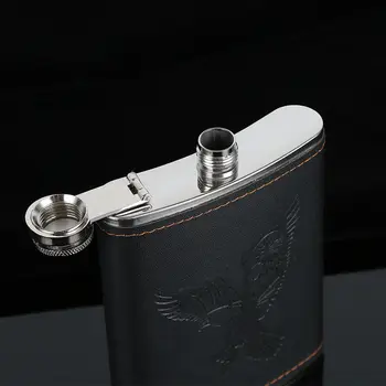 

5-10oz Stainless Steel Hip Liquor Whiskey Alcohol Flask Cap Pocket Wine Bottle