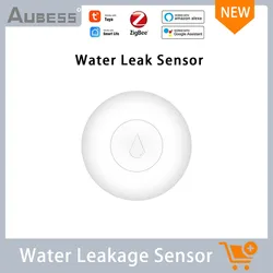 Aubess – détecteur de fuite d'eau Tuya ZigBee, capteur d'inondation, réservoir d'eau complet, alarme de liaison d'eau, Smart Life APP, surveillance à distance 
