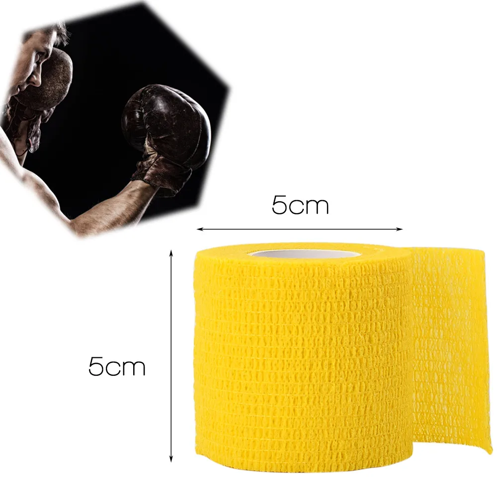 5 pcsTattoo Grip wrap одноразовые нетканые водонепроницаемые самоклеящийся эластичный бандаж для защиты запястья пальцев медицинская лента - Цвет: Цвет: желтый