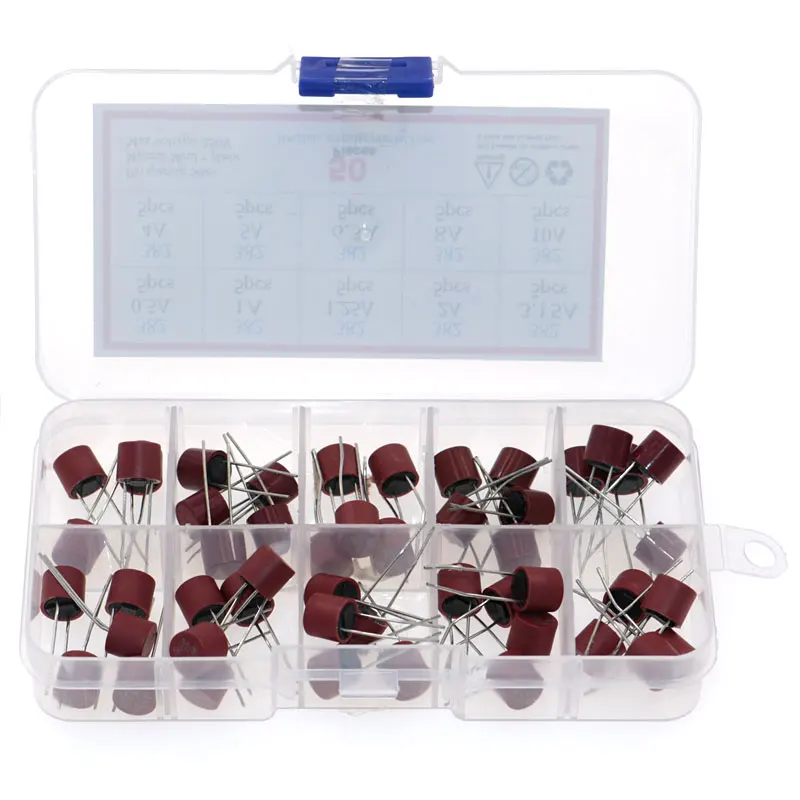 50pcs/Box 382 Blow Cylindrical Fuse 0.5A 1A 1.25A 2A 3.15A 4A 5A 6.3A 8A 10A Amp For LCD TV Power PCB Round Insurance Tube Kit