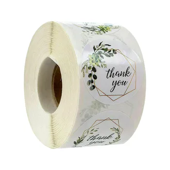 

Natural Kraft Handmade with Love Stickers Floral Thank You Stickers For Wedding/Party/Jewellry Box Decoration Stickers