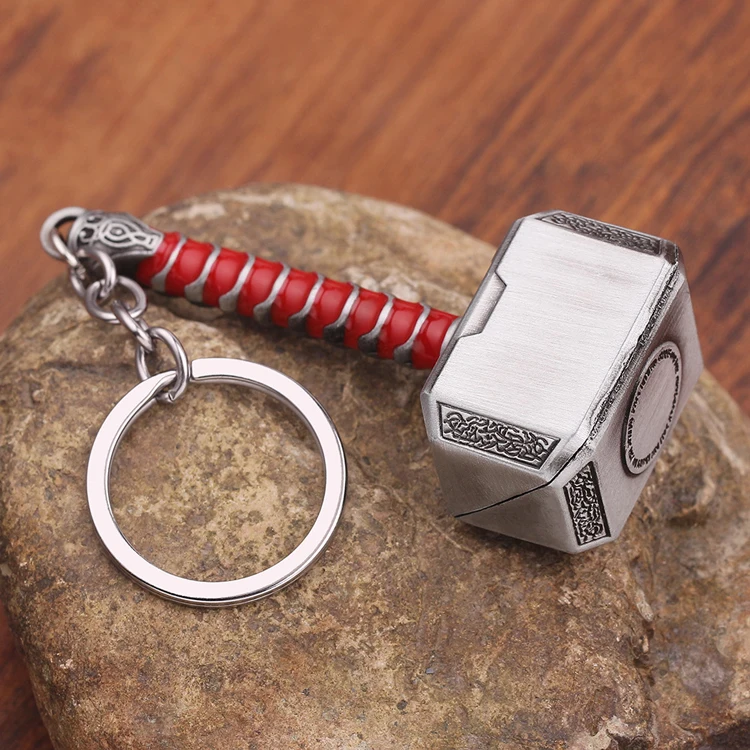 Thor Hammer металлический брелок Marvel Мстители эндгейм танос оружие Железный человек брелок для ключей мужские автомобильные женские сумки аксессуары