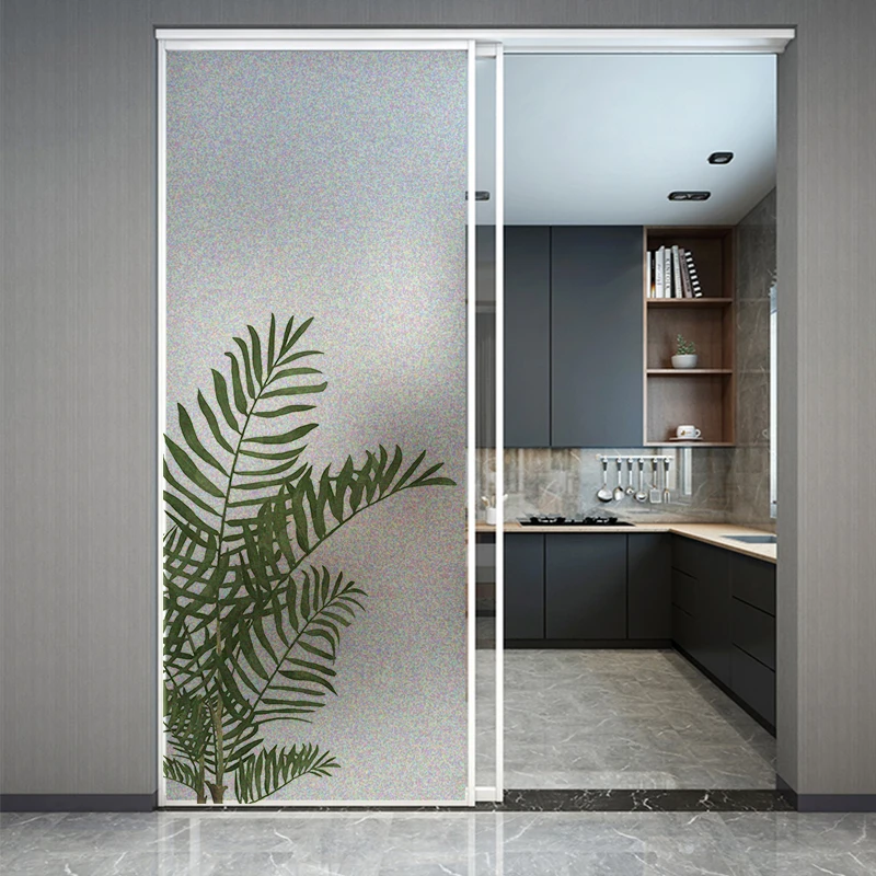 Window Privacy Film Vinyl Glass Sticker Non-Adhesives Window Clings Static Cling Window decor Decal Cactus Plants GS024