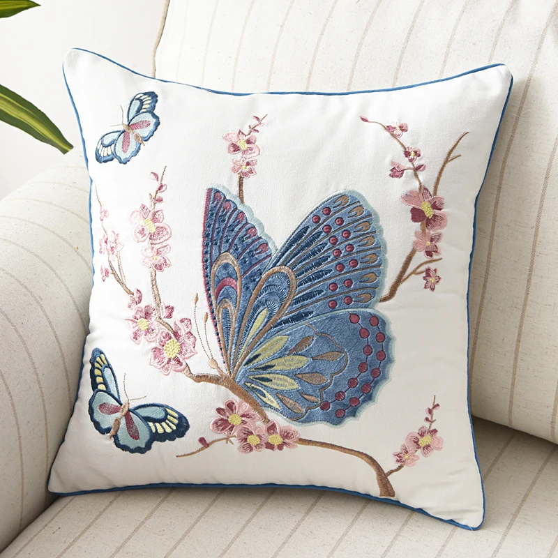 蝶クッションカバー45 × 45センチメートル花のカントリー