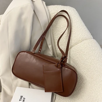 

PU Leather Women Underarm Bags Fashion Rectangle Shape Simple Female Totes Handbags Solid Color Ladies Casual Shoulder Bag New