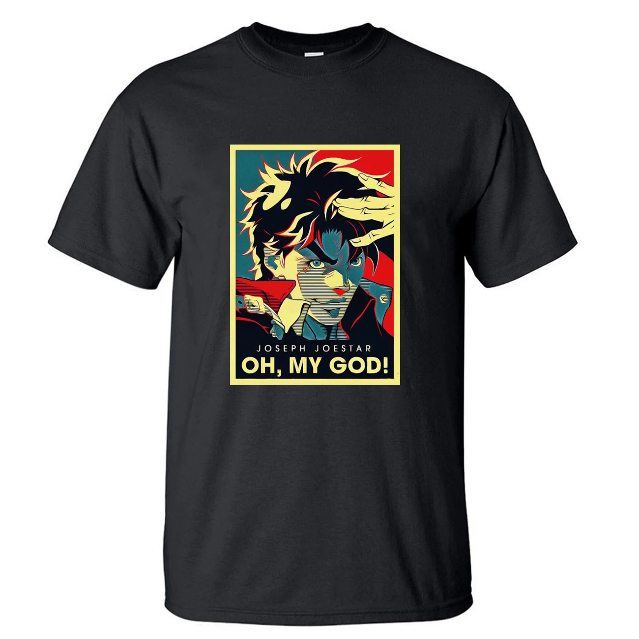 Joseph Joestar OH MY GOD T Shirt Men Jojos Bizarre Adventure Jojo Tshirt Shirts Summer Tops Cotton Cool Harajuku Short Sleeve