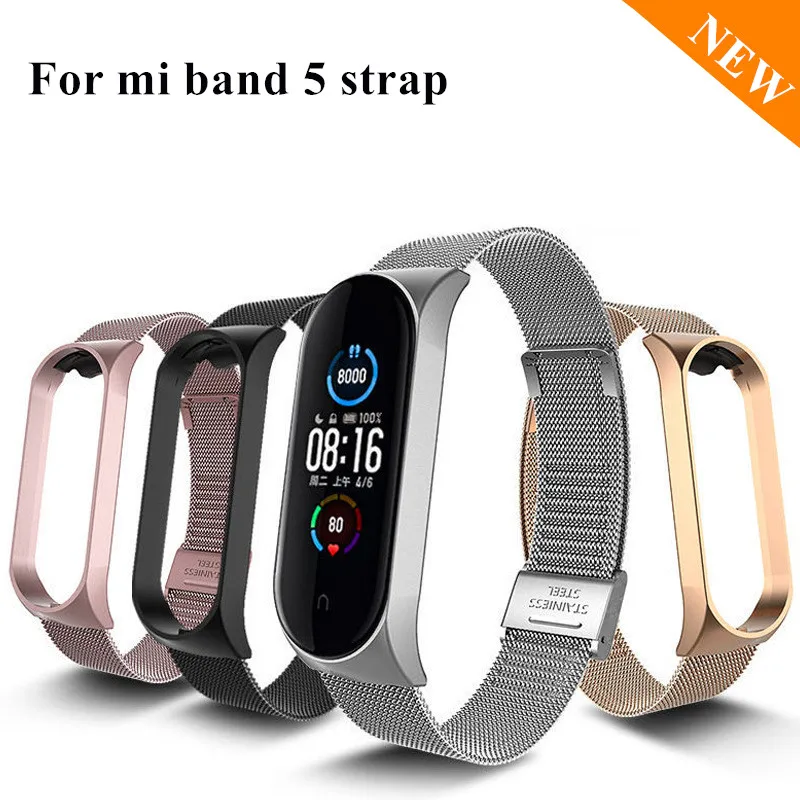 

Metal Screwless Stainless Bracelet For xiaomi Mi Band 3/4/5 Strap smart watch Accessories for xiaomi miband 5 4 3 bracelets