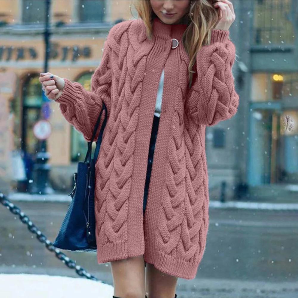 Büyük boy ekstra yumuşak High-end hırka örgü ceket kadınlar için kış zarif  kışlık mont gevşek triko hırka kazak - AliExpress Kadın Giyim