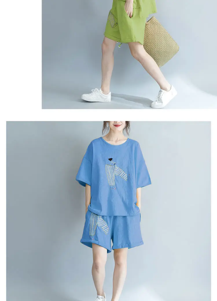 Summer 2 Two Piece Set Tracksuit Women Clothes Short-Sleeve Oversized T-Shirt Top and Shorts Suit Female Casual Loose Outfits blazer and pants set