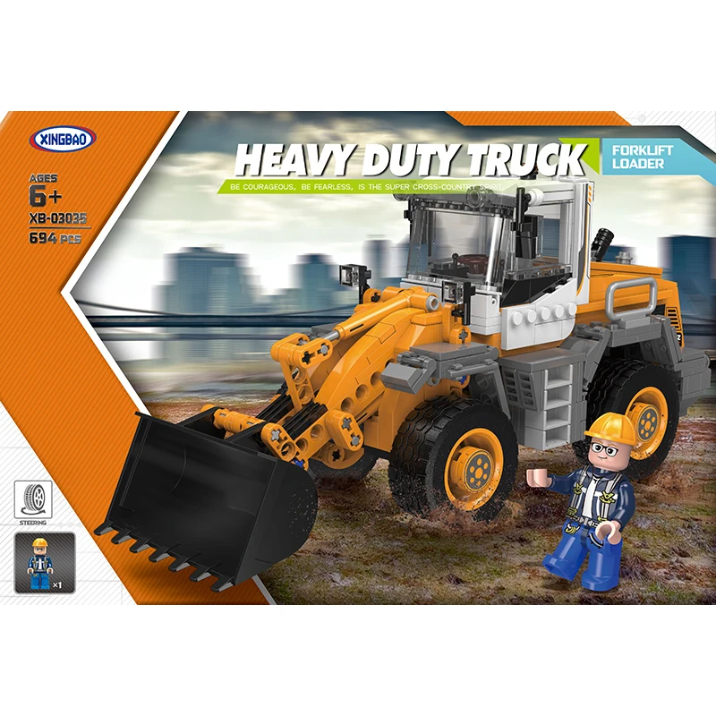 The Off Road Technic XingBao 03035 строительный погрузчик экскаватор строительные блоки кирпичи игрушки мальчики смешной Рождественский подарок