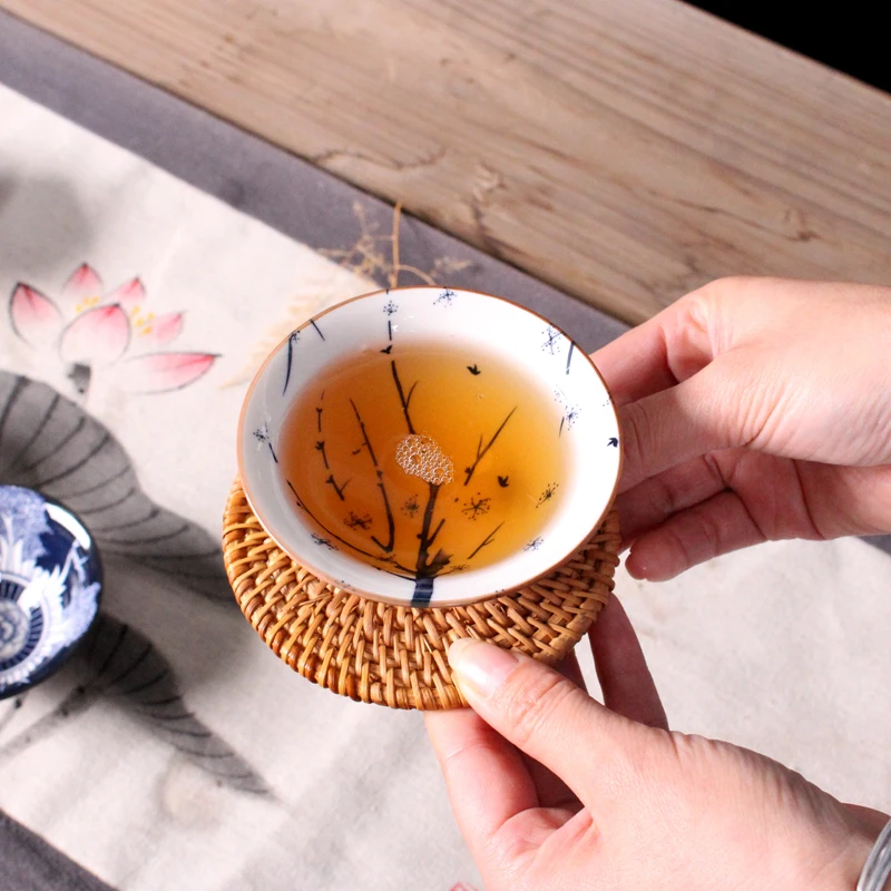 

Ceramic Kung Fu Tea Set Japanese Style Small Tea Cup Single Cup Antique Blue and White Porcelain Cup Personal Cup Cup Master Cup