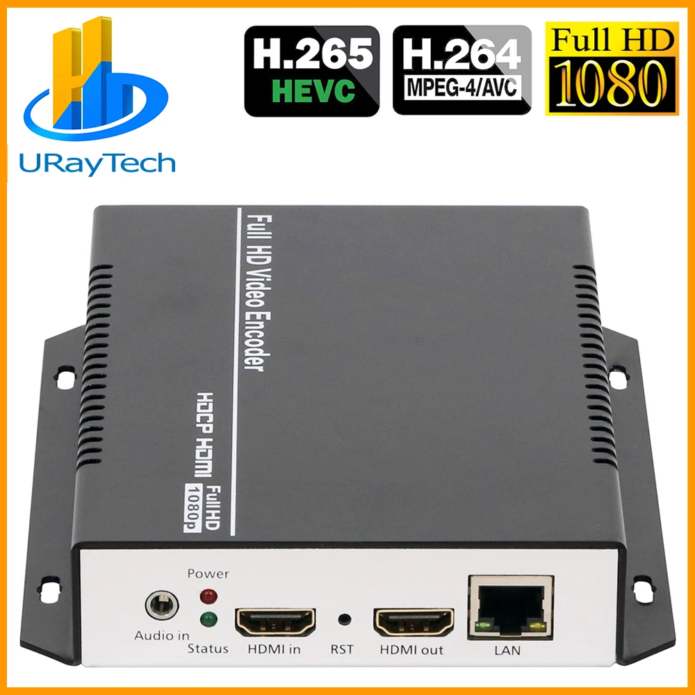 

HEVC HDMI Video Audio IPTV Encoder H.265 H.264 Live Broadcast RTMP Encoder HDMI To RTMP RTSP HLS ONVIF UDP Transmitter H264 H265