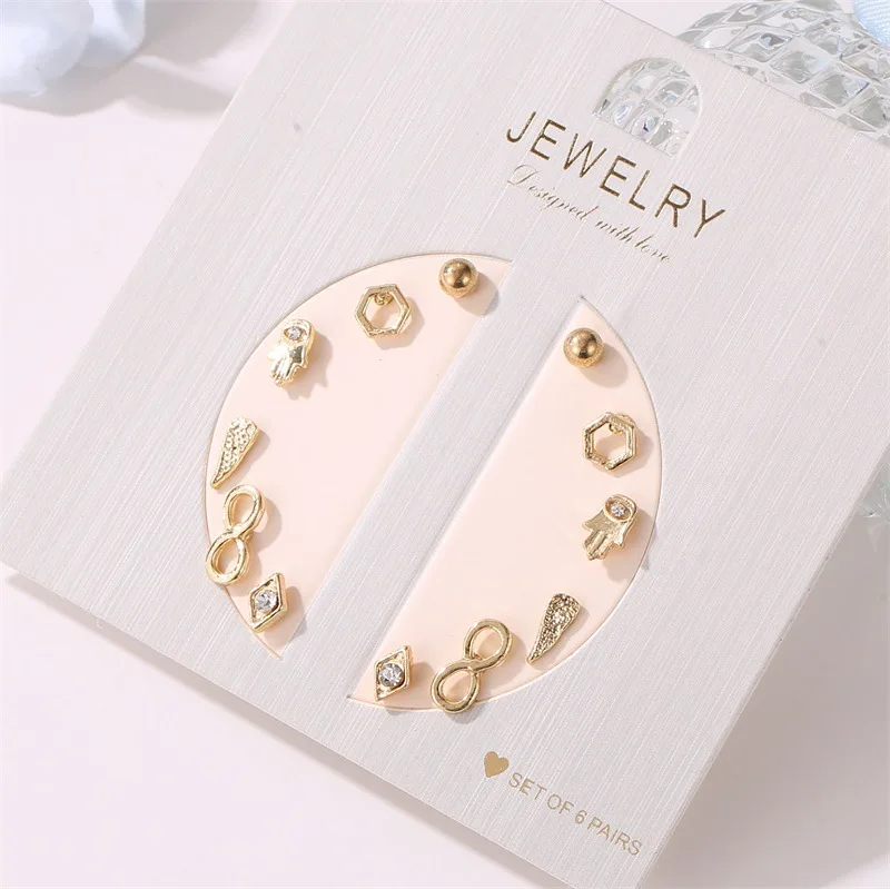 

Tiny Geometric Flower Cute Gold Stud Earrings Set for Women Girls Minimalist Small Earring Set Mix Fashion Jewelry Oorbellen