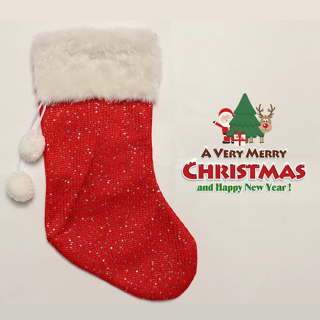 1 x Рождественский мешок для конфет, Подарочный мешок для чулок Санта-Клауса, вечерние сумки для дома, рождественские сумки для конфет 46x26 см для различных конфет