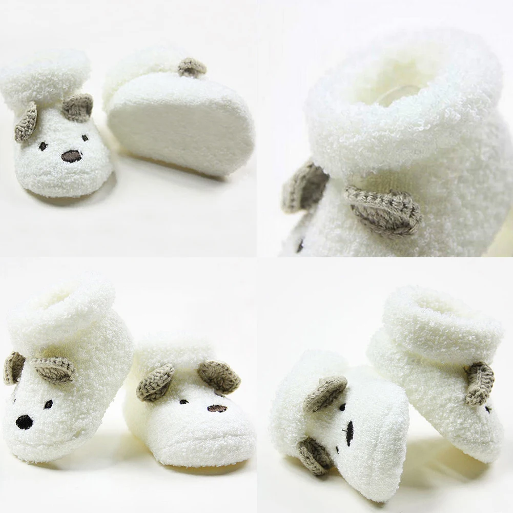 Calcetines cálidos Unisex para niños y niñas, zapatos cálidos para cuna, oso, animales