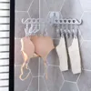 Bathroom 10 Clips Foldable Clothes Rack Hanger Laundry Folding Wall Underware Clothespin Mount Drying  Holder for Bra Socks 3