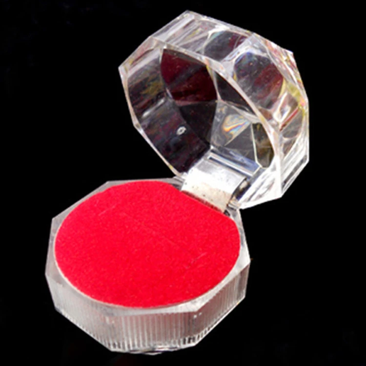 

1Pcs Acrylic Crystal Ring Storage Box Display Case Transparent New Year Jewelry Boxes And Packaging Gift Container Holder