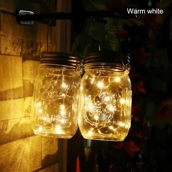 

1M 10LED Fairy Light Solar Mason Jar Lid Lights Color Changing Garden Decor Have a bottle