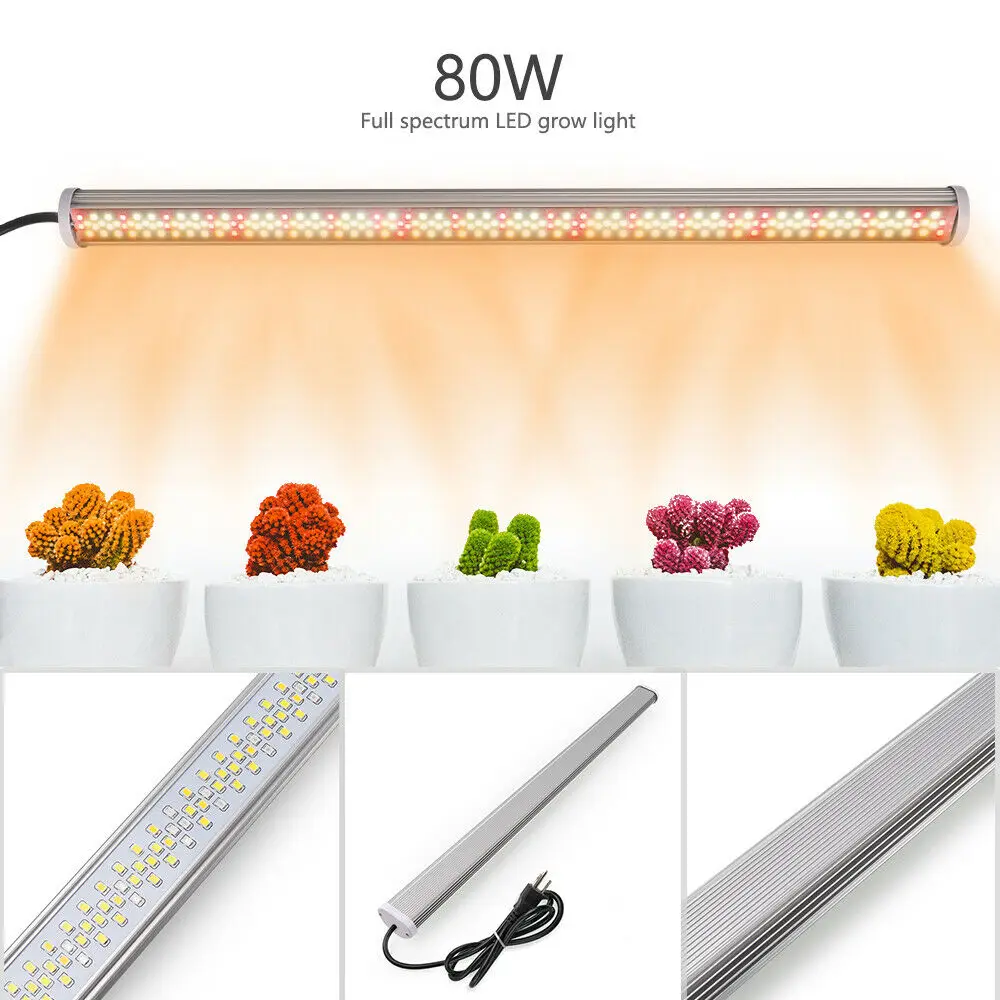  4pcs 80W Full Spectrum Led Grow Light Phyto lamp Tube Bar Led Strip for Indoor Greenhouse Plant Flo - 4000155632383