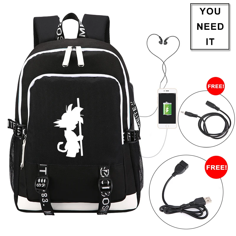 

Goku Backpack Cartoon School Bagpack Bookbag for Teenage Boys Fashion Men Backpack with USB Charging Travel Rucksack Laptop Bags