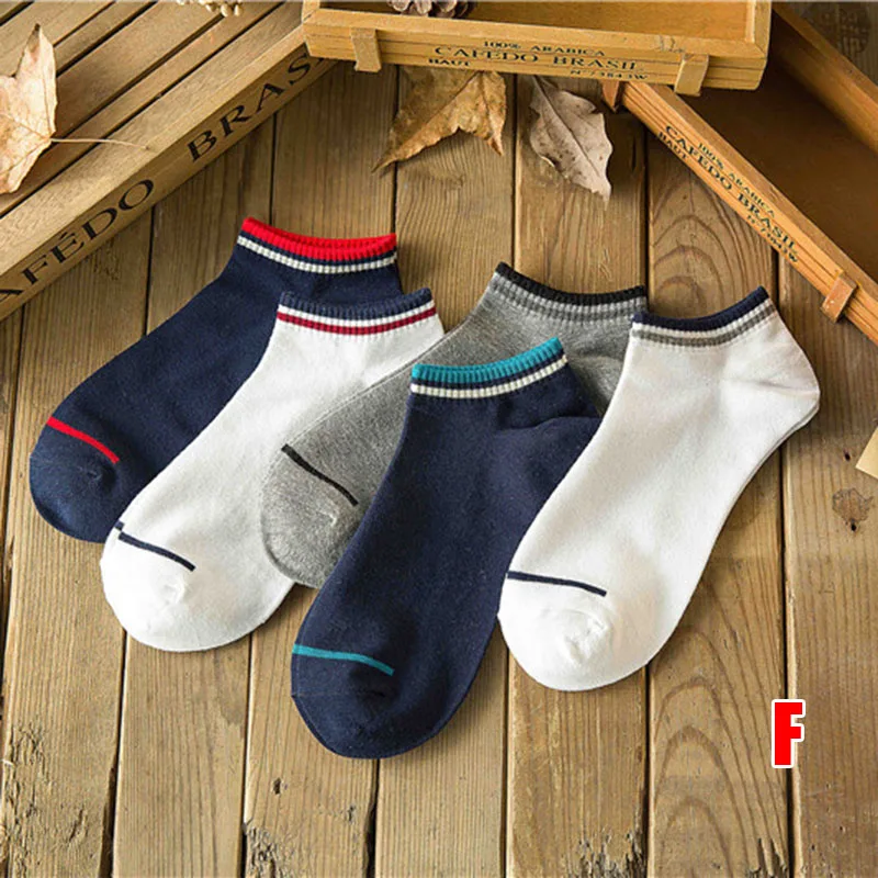 5 Pair Men Sports Socks Invisible Short Ankle Socks Breathable Thin Boat Sock XRQ88 - Цвет: f