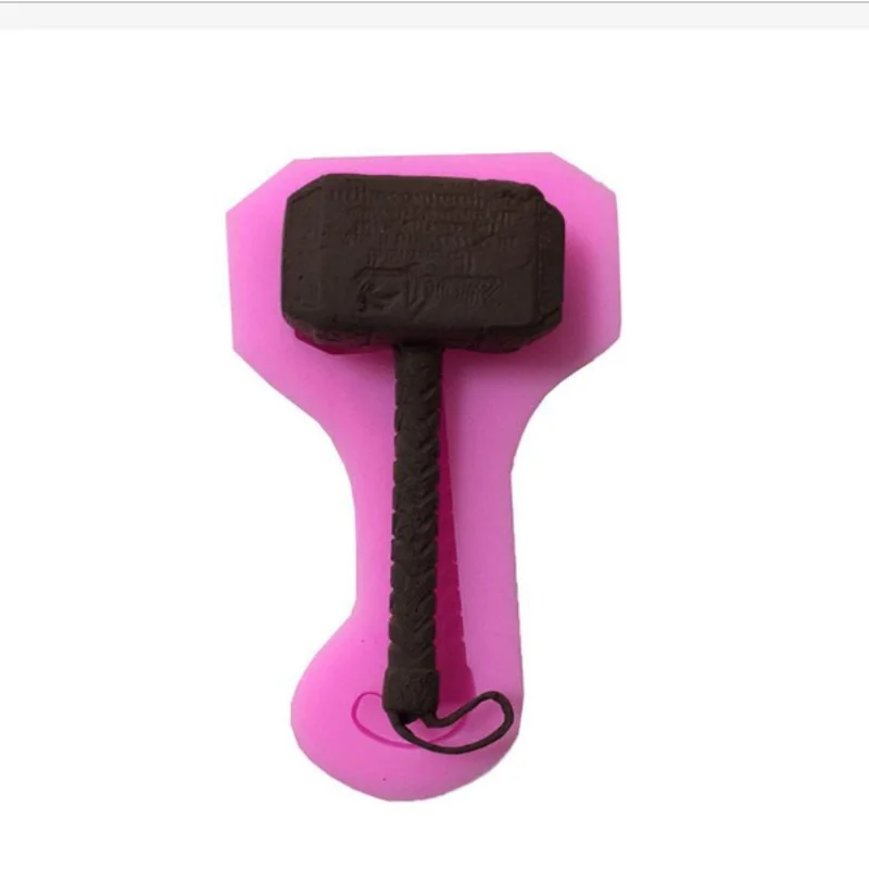 Pink 1 шт. Thor Hammer силиконовая форма для украшения торта из помадки кондитерские изделия сахарный пирог глиняные формы для кухонная утварь для выпечки - Color: Pink