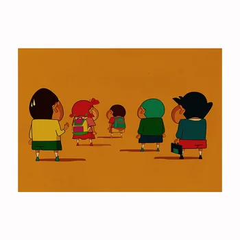 

Anime cartoon crayon small new craft paper retro poster home decoration painting room wall sticker picture painting 50.5x35cm