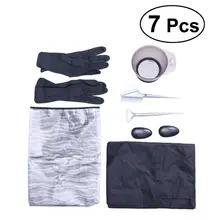 Семь штук набор для окрашивания волос DIY Набор для окрашивания волос С одноразовым фартук с перчатками ушные крышки щетки