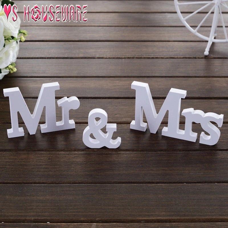 Wedding Decorations Nicro 3 pcs/set Mr & Mrs Mariage Decor Birthday Party Decorations Valentine's Day White Letters Wedding Sign