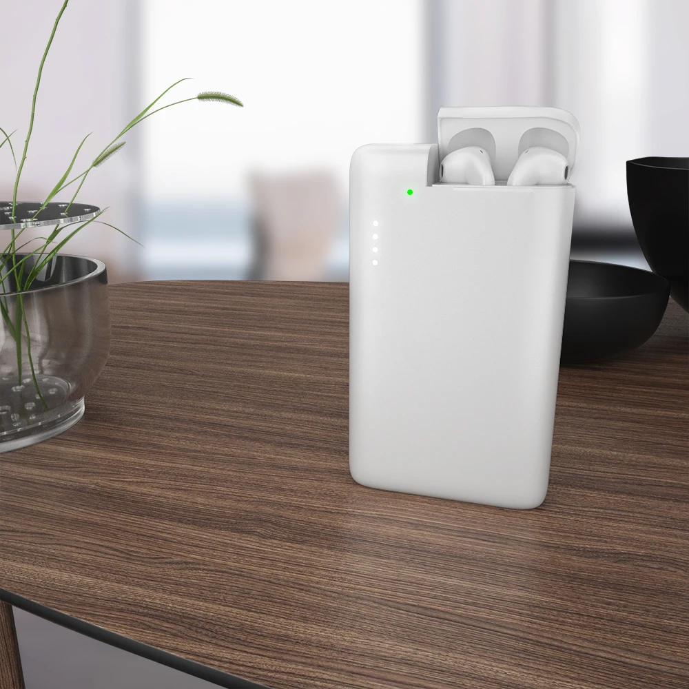WST 10000 мАч Внешний аккумулятор для Airpods портативное Внешнее зарядное устройство Внешний аккумулятор USB беспроводной внешний аккумулятор для Xiaomi iPhone - Color: White
