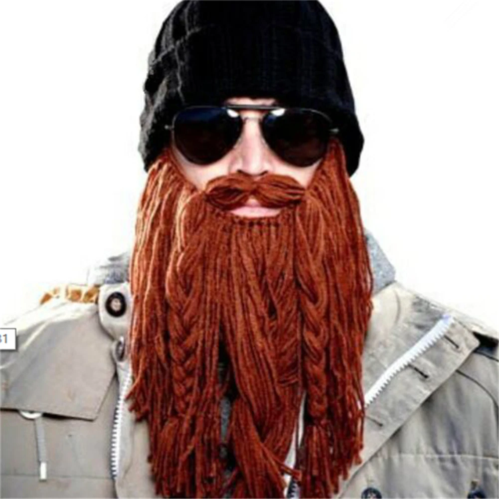 Knit Beard Horn Hat Ski Mask Cap 