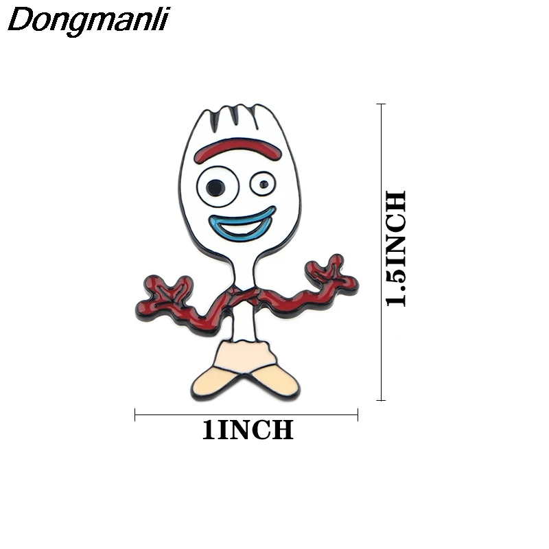 P4052 Dongmanli мультфильм ювелирные изделия смешная Forky металлическая Глянцевая булавки и броши симпатичный значок на булавке значок фильм подарки