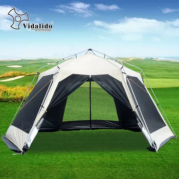 

Outdoor Camping Large Living Room Pergola Awning Luxury Hexagonal Ventilation Anti-Ultraviolet Pergola 10 People Tent