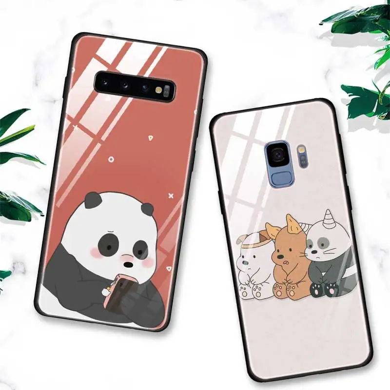 Закаленное Стекло чехол для телефона чехол для Samsung Galaxy S10 S10E S9 S8 Note 9 10 105G Plus A50 A30 ТПУ мягкий чехол с мы вся правда о медведях