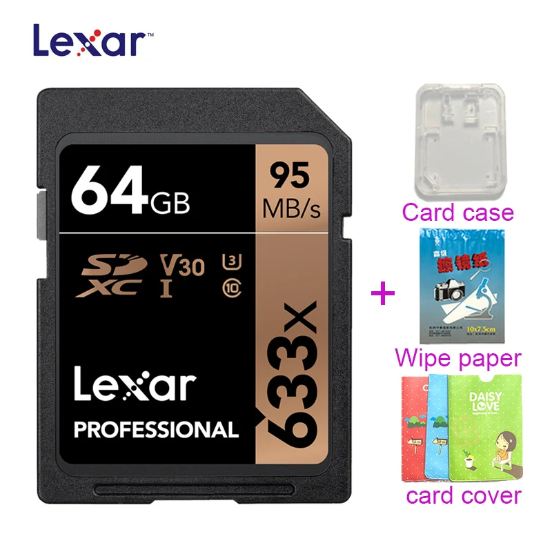 633x SDXC Lexar SD карты UHS-I SD карты 512 ГБ 256 3D 4K видео высокой Скорость Ёмкость SDHC 95 МБ/с. слот для карт памяти для Камера