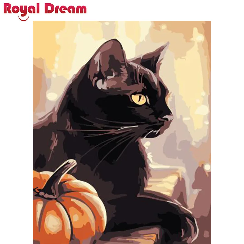 

Pumpkin cat DIY Painting By Numbers Canvas Painitng Home Wall Art Picture Coloring By Numbers For Home Decor