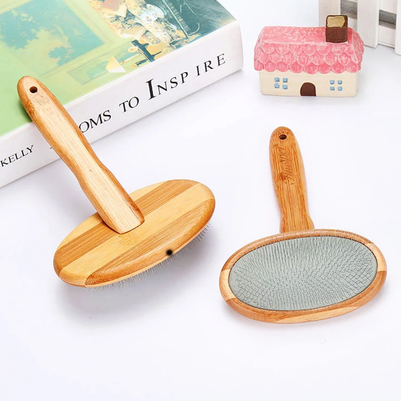 Bamboo Wooden Pet Comb Multi-functional Cats Dog Comb Large Dogs Massage Pet Grooming Tool Supplies Airbag Stainless Steel