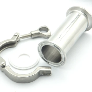 

Sanitary Pipe Fitting Set 1.5" 38mm OD Sanitary Spool Tube 50.5mm Ferrule +PTFE Gasket +Tri Clamp Length 6" 152mm