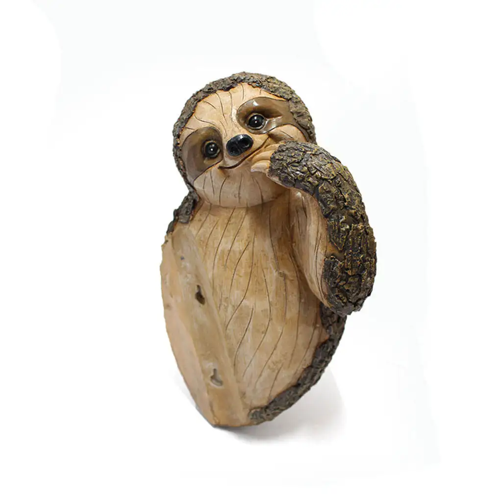 Outdoor Tree Sloth Figurine Hanging Sloth Statue Tree Hugger Sculpture Tree Sculpture for Outdoor Patio Yard Landscape Décor
