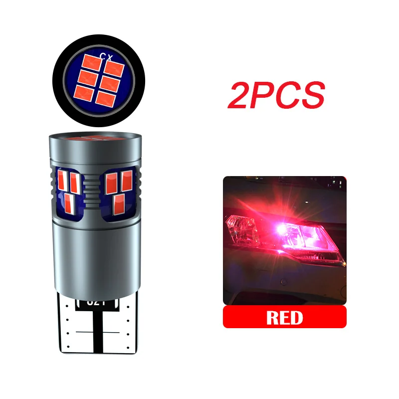 2 шт. W5W T10 светодиодный очистки автомобиля парковка светильник для Форд Фиеста Фокус 2 3 Mondeo Mk2 Mk3 Mk4 F-150 Galaxy 194 с can-bus светильник s лампы - Испускаемый цвет: Red